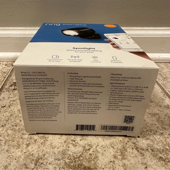 Ring Smart Lighting Spotlight Battery-Powered Motion Sensor Outdoor Light - Picture 6 of 7
